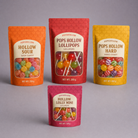 Sachets personnalisés imprimés avec fenêtre transparente pour sucettes, bonbons acidulés et bonbons durs
