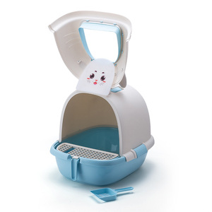 Wholesale Pet Cleaning Training Enclosed pink Litter <b>Box</b> for <b>Cats</b>, Luxury Plastic <b>Cat</b> Litter <b>Box</b> Closed Large <b>Cat</b> Toilet - Product Image 3