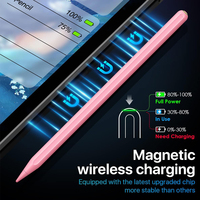 Stylet sans fil rose à chargement magnétique, pointe remplaçable, 9 heures d'autonomie, rejet de la paume, bouton Home, commutateur d'applications pour iPad 2025