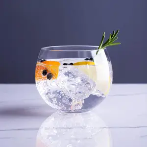 Hot Selling Classical Fishbowl Balloon Shape Clear Stemless Gin Glasses