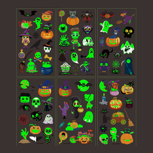 Tatuajes Temporales de Papel con Forma de Estrella Luminosa para Niños, Resistentes al Agua, Multicolores, para Halloween - Product Image 1