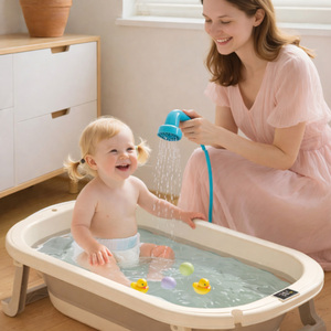 <span class=keywords><strong>Baignoire</strong></span> pliable 80*50*23cm <span class=keywords><strong>en</strong></span> bois et plastique TPE pour bébés de 0 à 1 an avec fonction bain et pot - Product Image 3