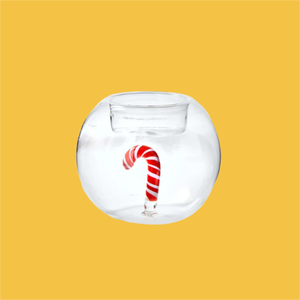 Portacandele <span class=keywords><strong>in</strong></span> <span class=keywords><strong>Vetro</strong></span> a Forma di Bastoncino di Zucchero 3D Personalizzato per Decorazione Tavola da Pranzo - Product Image 4