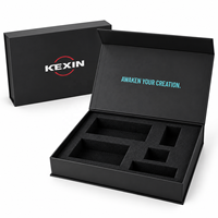 Boîtes en carton rigide magnétiques personnalisées de qualité supérieure pour accessoires de téléphonie mobile, insert en mousse multi-compartiments, boîte cadeau avec logo personnalisé