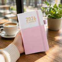 Agenda 2026 personnalisé en cuir avec impression OEM, calendrier de poche quotidien, hebdomadaire, mensuel, 140 feuilles, mini carnet de notes pour cadeau