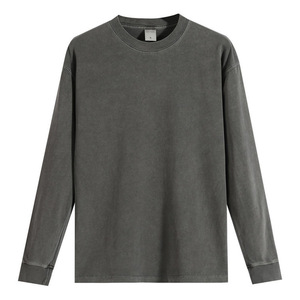 เสื้อยืดผู้ชายทรงโอเวอร์ไซส์สไตล์เรโทร ลุควินเทจผ้าฝ้าย 100% แขนยาว - Product Image 3