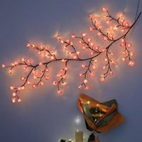 TSINYE LED Willow dalam ruangan dinding pintu jendela Lampu Natal Cherry LED pohon cabang pohon pohon pohon pohon Willow anggur 8 mode lampu