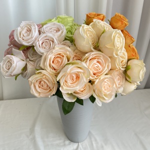 Fleurs artificielles en vrac à prix avantageux, très vendues, roses à 9 têtes, fleurs décoratives pour mariage - Product Image 3