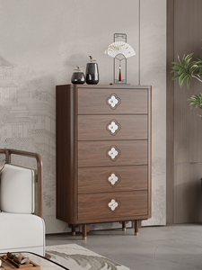<span class=keywords><strong>Commode</strong></span> à tiroirs de style oriental 5/6/8 tiroirs en bois massif pour chambre à coucher avec poignée en coquille - Product Image 5