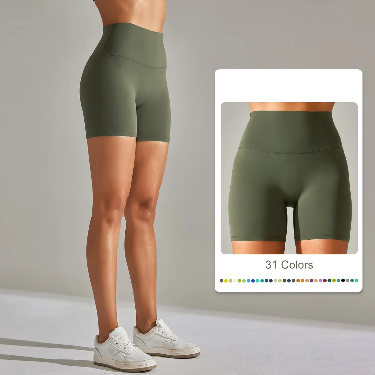 31 warna xs-xl kustom Licras Deportivas untuk Mujer kompresi Lycra Gym legging celana pendek olahraga wanita Push Up