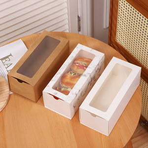 Scatola di biscotti per pasticceria con logo personalizzato singolo Gourmet Bio-degradabile alla moda scatola di biscotti di carta con finestra - Product Image 3