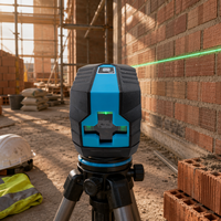 Niveau laser industriel portable à faisceau vert avec trépied, batterie au lithium, 2 lignes (horizontales et verticales), auto-nivelant électronique