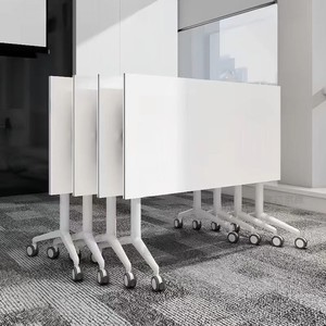 <span class=keywords><strong>Escritorio</strong></span> de Estudio <span class=keywords><strong>Extensible</strong></span> y Plegable Moderno, Mesas Modulares para Reuniones, Mesa de Entrenamiento <span class=keywords><strong>con</strong></span> <span class=keywords><strong>Ruedas</strong></span> - Product Image 2
