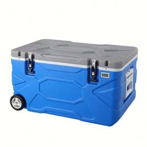PE Durable Portable Cooler <b>Box</b> Wheels Multi-Functional Modern Refrigerator Food Beverage 55L for Outdoor <b>Camping</b> Custom Logo - Product Image 6