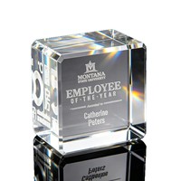 Cube décoratif en verre cristal K9 de haute qualité, écologique, minimaliste, gravé au laser avec logo personnalisé, pour réunion annuelle de l'entreprise