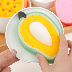 Fruit Shaped Thickened Dish Sponge Mango <b>Strawberry</b> Cantaloupe Orange For Kitchen Cleaning <b>Pots</b> And Pans - Product Image 2