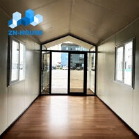 Villa conteneur modulaire préfabriquée de luxe 20 pieds à toit en pente, économique et détachable, pour hôtel, bureau ou maison mobile