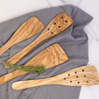 Spatule de cuisine large en bois d'olivier, antiadhésive et résistante à la chaleur, ustensile de cuisine personnalisé