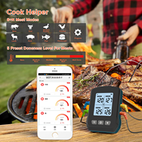 Termometer Daging Digital Nirkabel Wifi 4 Probe dengan Alarm Timer untuk Panggangan BBQ Oven Microwave