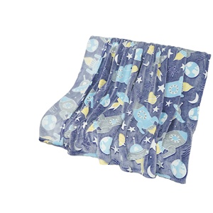 ผ้าห่มพื้นที่เรืองแสงในที่มืดโพลีเอสเตอร์100% พรีเมี่ยมสำหรับเด็กผู้ชายลายการ์ตูนน่ารักนุ่มสบายขนฟูผ้าห่มสำหรับเด็กที่นอนบนโซฟา - Product Image 1