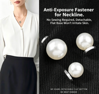 Boutons de luxe invisibles sans couture en perles anti-écartement pour col de chemise, stoppeurs d'écart pour chemisiers et cardigans pour femmes