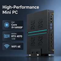 Mini PC para Juegos Intel I9-14900F RTX 4070 12G, DDR5 64GB, SSD PCIe 4.0, PC de Escritorio Compacto con 1 HDMI 3 DP para Renderización y Laboratorio