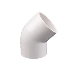 Raccords de tuyauterie en <span class=keywords><strong>PVC</strong></span> pour l'alimentation en eau, coudes à 45 degrés, raccords droits et semi-courbes, blanc, gris, gris foncé, connecteurs en plastique résistants à la corrosion - Product Image 1