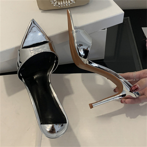 Sandales à talons hauts élégantes en cuir verni pour femmes, modèle 2025 personnalisé haut de gamme, antidérapantes, directement de l'usine - Product Image 4