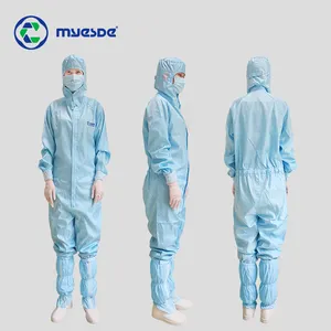 Washable Dust Free Anti Static Garment Cleanroom Coverall ESD Garment For Pharmaceutical Industry In Safety Clothing