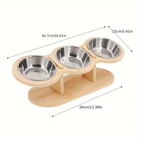 Support de support de bol de chat léger surélevé en bois écologique support d'eau de nourriture surélevé 15 support incliné pour une utilisation en intérieur chats chiens