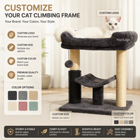 Arbre à chat multifonctionnel en sisal, tour à gratter, grande plateforme, lit pour chat d'intérieur