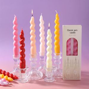 Bougie décorative de table en spirale torsadée de 18 cm, style INS, parfumée, pour fêtes et événements - Product Image 1
