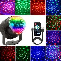 Projecteur LED RGB Rotatif pour Scène, Lumière Disco, Boule DJ, Stroboscope, Contrôle Sonore, Effet Magique, Cadeau de Noël, Lampe Laser pour Fête, Club, Spectacle