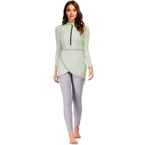 SIPO-bañador modesto para mujer, Burkini musulmán, ropa de baño islámica de cobertura completa de Dubái, Burkini femenino de Color sólido, venta al por mayor - Product Image 1