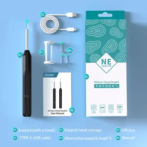 Caméra otoscope portable Wifi à usage domestique, dissolvant de cire d'oreille, nettoyant visuel intelligent pour les oreilles, nettoyant pour cire d'oreille