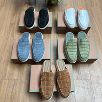 Chaussures décontractées unisexes en cuir de mouton véritable, chaussures élégantes de printemps pour hommes et femmes, sabots et mules confortables