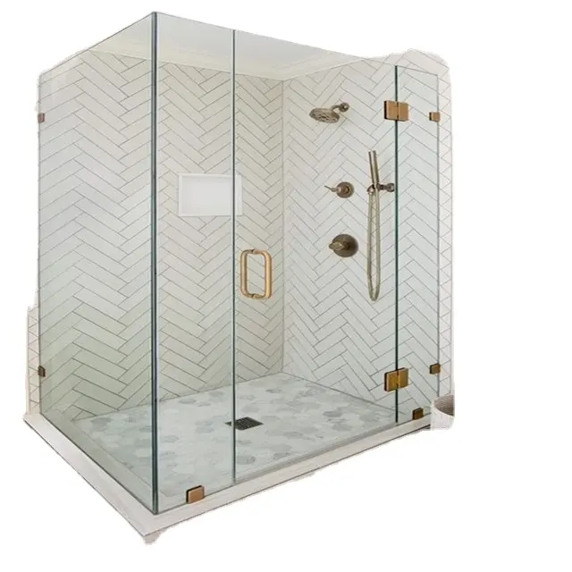 Alta sicurezza eccellente quality10mm 12mm temperato temperato temprato e acidato satinato doccia porta del bagno in vetro