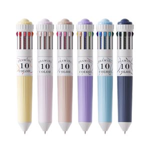 Stylo bille rétractable, lot de 10 stylos bille 10 couleurs, écriture fluide 0,8 mm, corps en plastique, logo personnalisé - Product Image 6