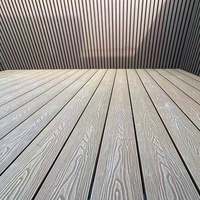 Planches de terrasse en WPC 3D embossées, résistantes aux intempéries, sur mesure, fournies par l'usine