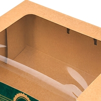 Boîte à gâteau en carton kraft personnalisée avec fenêtre pour emporter des desserts