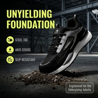Chaussures de sécurité industrielles en gros pour hommes, synthétiques, légères, respirantes, antistatiques, avec embout en acier et anti-perforation
