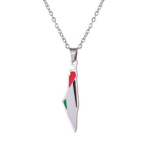 Collares de Plata y Oro PVD Antideslustre de Moda, Joyería Fina de Acero Inoxidable 316L, Collar de Palestina, Palestina Libre para Mujer - Product Image 6