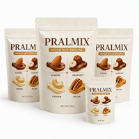 Sachet à fond plat personnalisé imprimé Chili Lime Peanut, en kraft, avec fermeture éclair facile, qualité alimentaire, pour emballage alimentaire, pochette autoportante