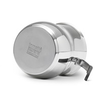 Cafetière écologique 10 tasses en acier inoxydable AISI 304 18/10 triple épaisseur 0,8 mm, poli miroir, pour cuisinière à gaz classique