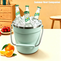 Seau à glace isotherme à double paroi en acier inoxydable 304, seau à boissons portable, seau à glace pour la maison, le bar, l'extérieur