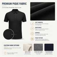 Polo personnalisé avec logo pour homme, en coton piqué noir, fabricant OEM ODM, plusieurs couleurs, faible MOQ, uniforme d'entreprise, t-shirt de golf
