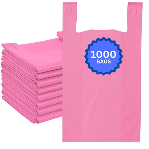 Sac en <span class=keywords><strong>plastique</strong></span> rose personnalisé avec impression « Merci » pour courses alimentaires, en PEHD/PEBD, prix usine YC, pour emballage - Product Image 1