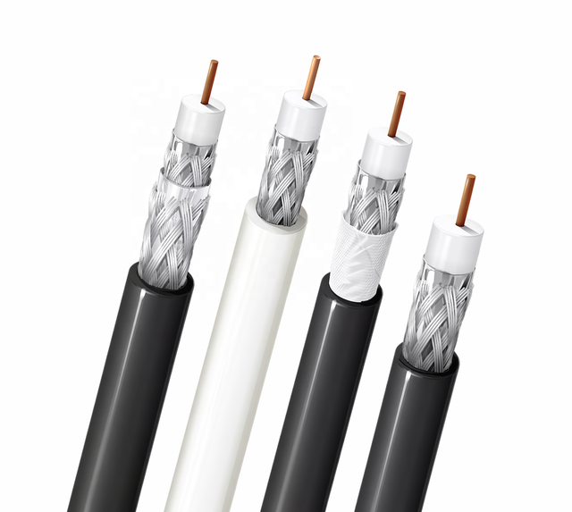 Rf Wire Cable Catv RG6 Rg6u RG6/M Coax Cable Double Shield RF Coaxial Cable for TV Satellite F Connector CATV CCTV Antenna Cable