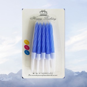 Spiral Birthday <b>Candles</b> Blue 6Pcs <b>Long</b> Stick Party Decorations For Celebrations - Product Image 1