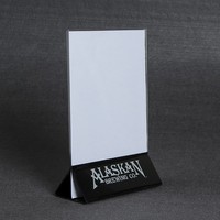 Support de menu transparent en acrylique moderne avec base triangulaire, pour cartes de table, cartes de prix d'alcool, présentoir de menu en plastique, facile à assembler